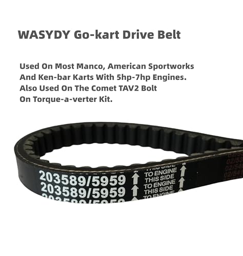 Image of Go Kart Drive Belt for 30 Series Go Kart Torque Converter Drive Belt Replaces Manco 5959 / Comet 203589 /Coleman KT196 /Murray 12-8487(1-Pcak)