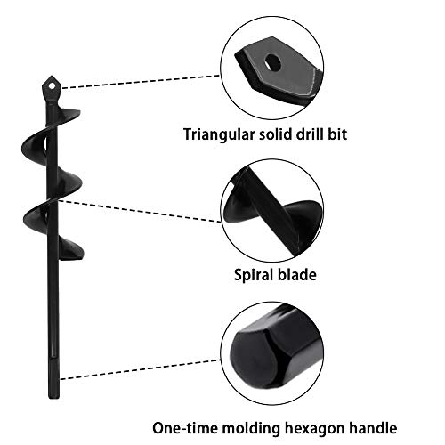 Garden Auger Spiral Drill Bit - 40x220mm Bulb Planter & Post Hole Digger - Solid Shaft for Hex Driver Drill 3 Garden Auger Spiral Drill Bit - 40x220mm Bulb Planter & Post Hole Digger - Solid Shaft for Hex Driver Drill - Image 3