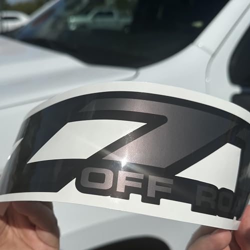 Image of GOLD HOOK Z71 Off Road Decals Compatible with Chevy Silverado 1500 2500 HD (2001-2006) - Premium Series Black Metallic Finish - Set of 2