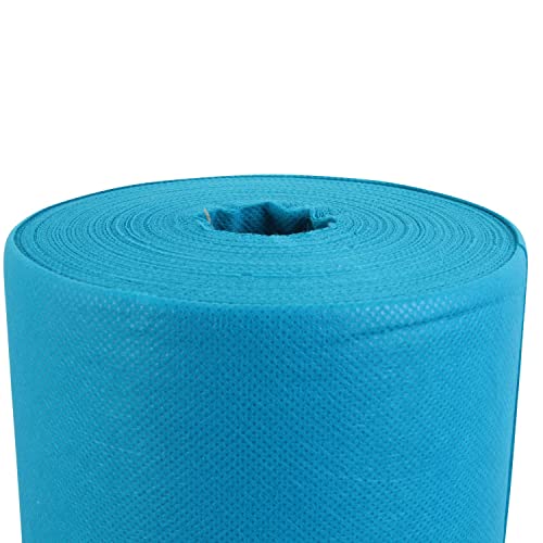 INTERCABO-Rouleau Nappe de Table jetable intisée -1,2mx48m-Prédécoupé Chaque 1,2m-Spunbond Non tissé-Turquoise-certifiée Oeko-Tex Standard-Recyclable.