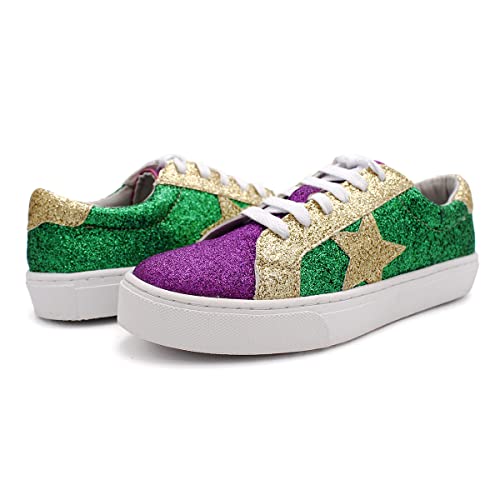 Laforst Mardi Gras Women's Glitter Nonslip Sneaker Shiny Sequin Shoes