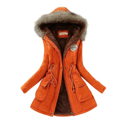 Manteau femme hiver contre le froid parka zippé doublé avec poches