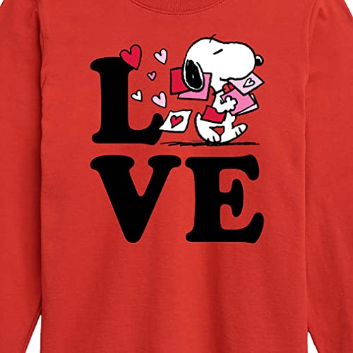 HYBRID APPAREL - Peanuts - Love Snoopy - Toddler and Youth Long Sleeve Graphic T-Shirt - Size Medium Red3