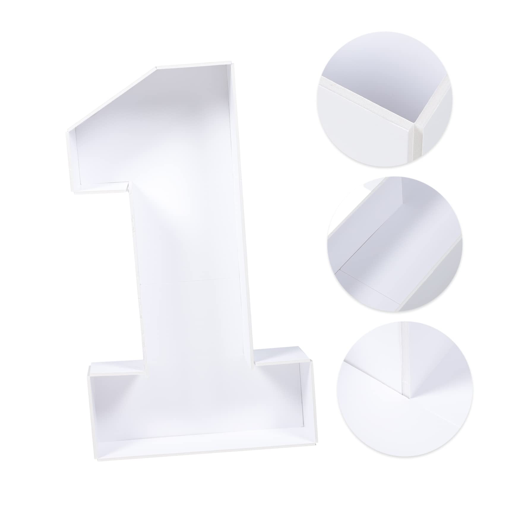 Cornice a Palloncino Numero 1 Bianca in Ps per Compleanno | Decorazione Primo Anno, Allestimento per Shower, Forma Cifra Singola per Feste di Bambine e Ragazzo Ragazza