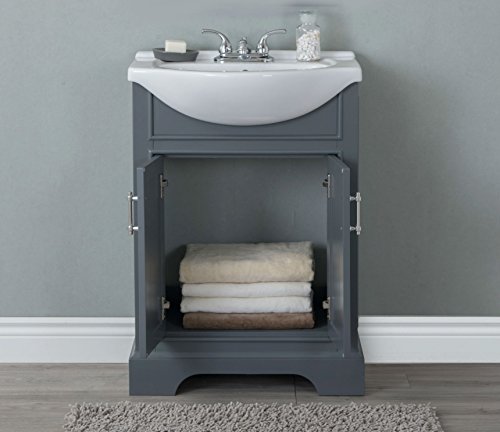 Legion Furniture Wlf6046 Bathroom Vanity, 24", Dark Grey #TOP1