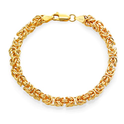 Gem Stone King 925 Sterling Silver 4MM Byzantine Weave Chain Bracelet For Women (6.5/7/7.5 Inch, with Lobster Clasp, Made in Italy)2