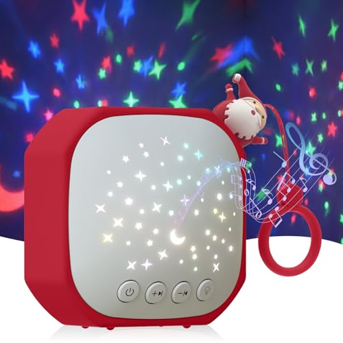 Image of White Noise Sound Machine Baby with Star Projector | Portable Sound Music Soother for Kids & Infants | Perfect Baby Gifts for Christmas Themed Holiday Decor, Car, Travel (Santa Claus)