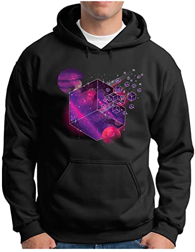 Sweat-shirt à capuche pour homme motif plantard de l'espace noir de S à 4XL OM3