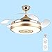 CUTEY Lüfterlampe Decke Wohnzimmer Unsichtbare Deckenventilator Lampe Esszimmer Schlafzimmer Dreifarbige DREI-Fach-DREI-Gang-Haushalt Electric Fan Chandelier,7,55in