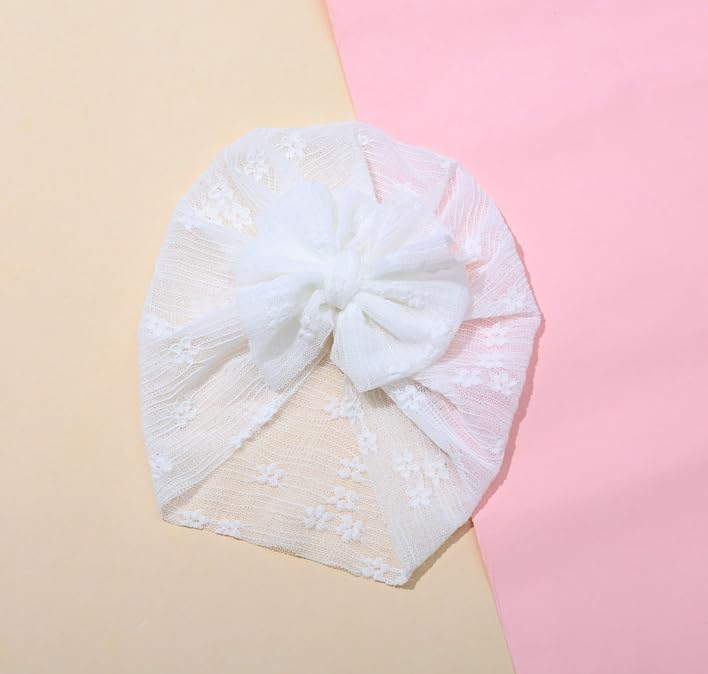 ANNACREATIONS Premium Soft Bow Head Wrap Super Stretchable Headband Hair Accessories For Baby Girls (White) - Image 3