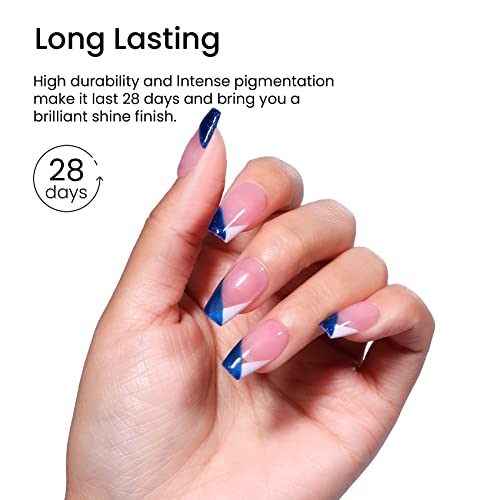 Maychao 15Ml Deep Blue Glitter Gel Nail Polish 1Pc Blue Shimmer Gel Polish Soak Off Uv Led Nail Polish Nail Art Starter Manicure Salon Diy At Home, 0.5 Oz #TOP3