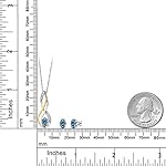 Gem Stone King 925 Silver and 10K Yellow Gold Oval 6X4MM Gemstone Birthstone and White Lab Grown Diamond Pendant and Earrings Jewelry Set For Women | With 18 Inch Chain - Image 2