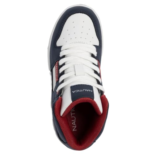 Nautica Kids Boys and Girls High Top Fashion Sneaker - Lace Up Athletic Casual Boot Shoes for Little Kid and Big Kid, Silvester Youth-Americana,Size 4 by Nautica - Used condition - Image 4