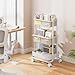 Modanais Baby Diaper Caddy Organizer Cart - 3 Tier Rolling Storage Cart with Wheels, Baby Essentials Nursery Storage, Detachable Dividers - for Crib, Bedroom, Art & Craft Organizer (Off White)