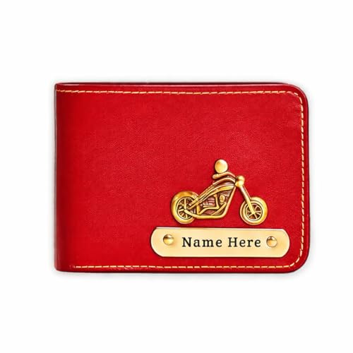 Image of SCPmarts Premium Customized Wallet for Men with Name & Charm - Stylish Personalized Wallet with Multiple Card Slots & Durable Finish - Ideal Gift for Birthday, Anniversary (Red)