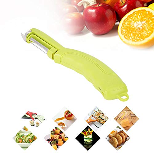 Maxmartt Electric Handheld Potato Peeler, Handheld Electric Fruit Peeler Cutter Stainless Steel Blade Peeling Machine(Green) #TOP2