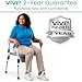 Vive Bariatric Bedside 4-in-1 Commode 550 lb Capacity - Bariatric Shower Chair & Portable Toilet - Heavy Duty Toilet Riser & Safety Frame - Extra Wide Padded Seat w/ 6-Quart Bucket & Splash Guard