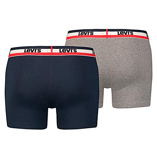 Levi's Levis 200SF SPRTSWR Logo Color Boxer Brief 2P, Hombre, (Dress Blues 198) Small Pack de 2