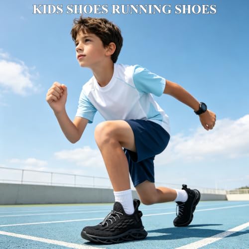 Image of JMFCHI Boys Girls Kids Sneakers Knitted Mesh Running Tennis Athletic Shoes | Breathable,Lightweight,Comfortable,Non-slip,Easy wear,Casual fashion,Indoor outdoor,Gym sport,Daily play,Little /Big Kid