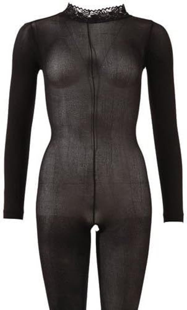 NO:XQSE Transparent Catsuit - Black - M/L