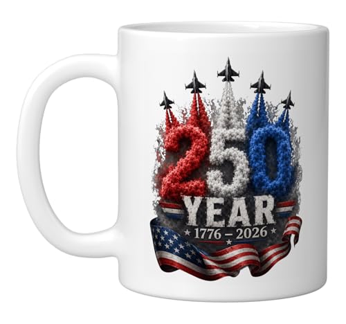 Mug cerámico conmemorativo USA 250 años, 11 onzas miniatura 1