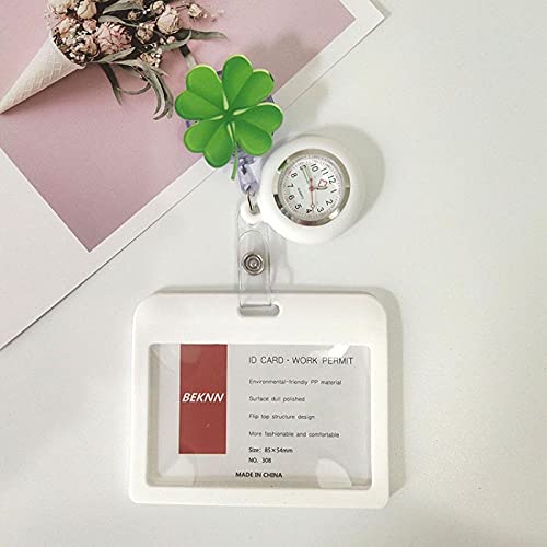 Preisvergleich Produktbild LLRR Ansteckuhr Krankenschwesteruhr Quarz,Skalierbare Silikon-Krankenschwester-Taschenuhr, Arbeitserlaubniskarten-Set für Schülerprüfungsabzeichen-DD,Kranken... Taschenuhr