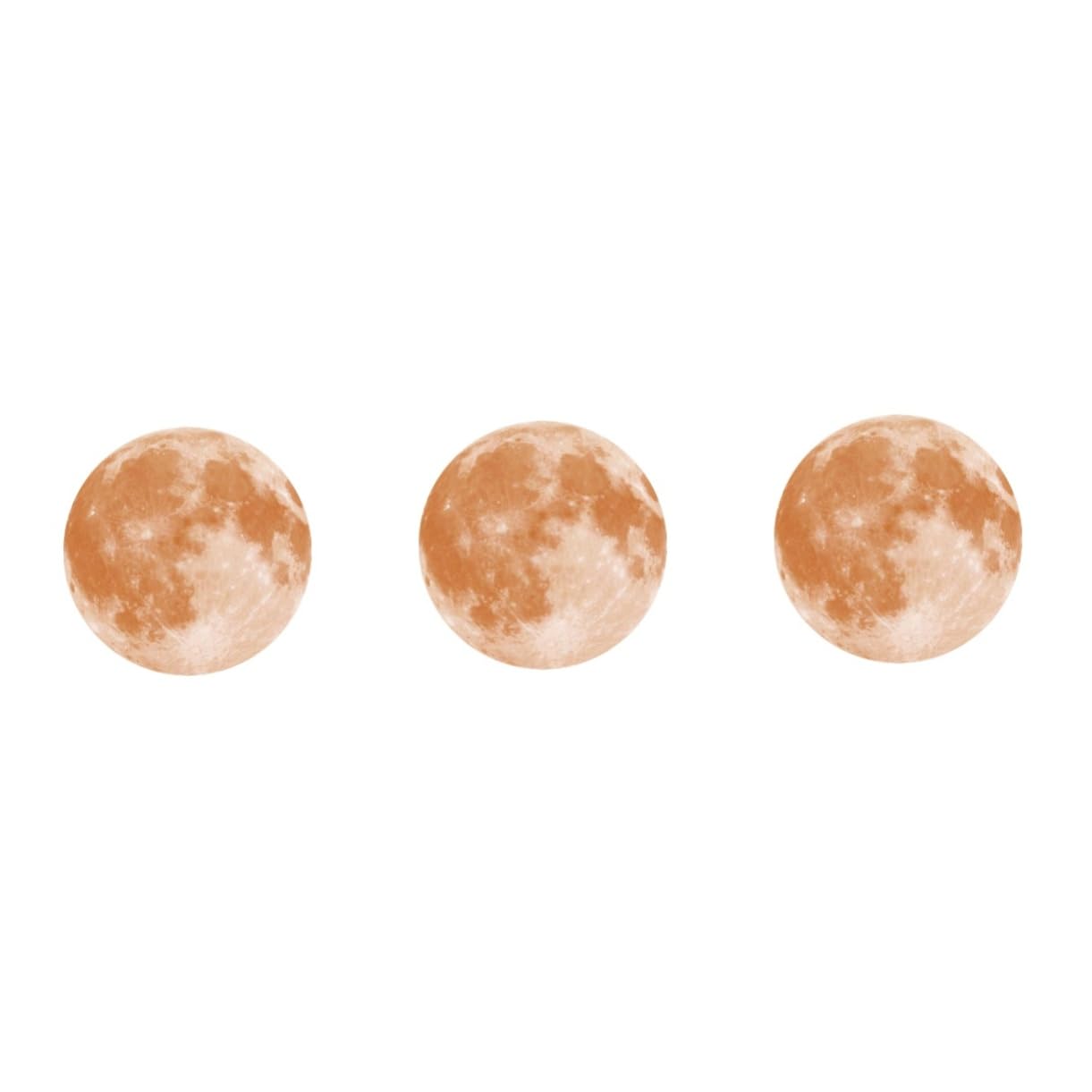 Abaodam Lot De 3 Autocollants Muraux Ronds Phosphorescents En Forme De Lune 40 Cm Pour Chambre Denfant Décoration De Salon