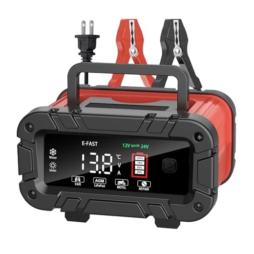 Car Battery Charger,10A 12V/24V Auto Battery Charger Automotive, Upgraded Trickle Charger, Smart Large Display Screen, Battery Maintainer for Truck Motorcycle AGM Lawn Mower Boat Lead Acid Battery