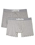 ropa interior levis hombre Levi's Clásico De Marca Levi\'s Levis 200SF Vintage Stripe 0312 Boxer Brief, Pantalones para Hombre, Gris (Middle Grey Melange 758) (Talla del Fabricante: Medium) (Pack de 2