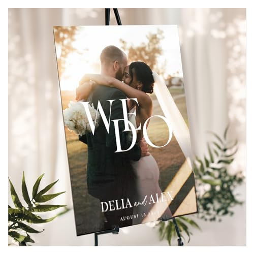 Personalized Wedding Welcome Sign with Photo - Custom ‘We Do’