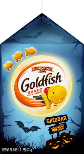 Image of Goldfish Cheddar Crackers, Snack Crackers, Halloween Edition, 27.3 oz carton