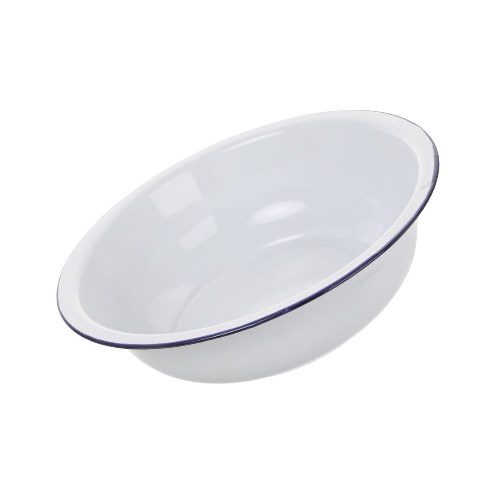 Bacinella Smaltata Vintage Bianco Classico Catino Spesso Resistente per Lavare Frutta e Ciotola e Capiente per Uso