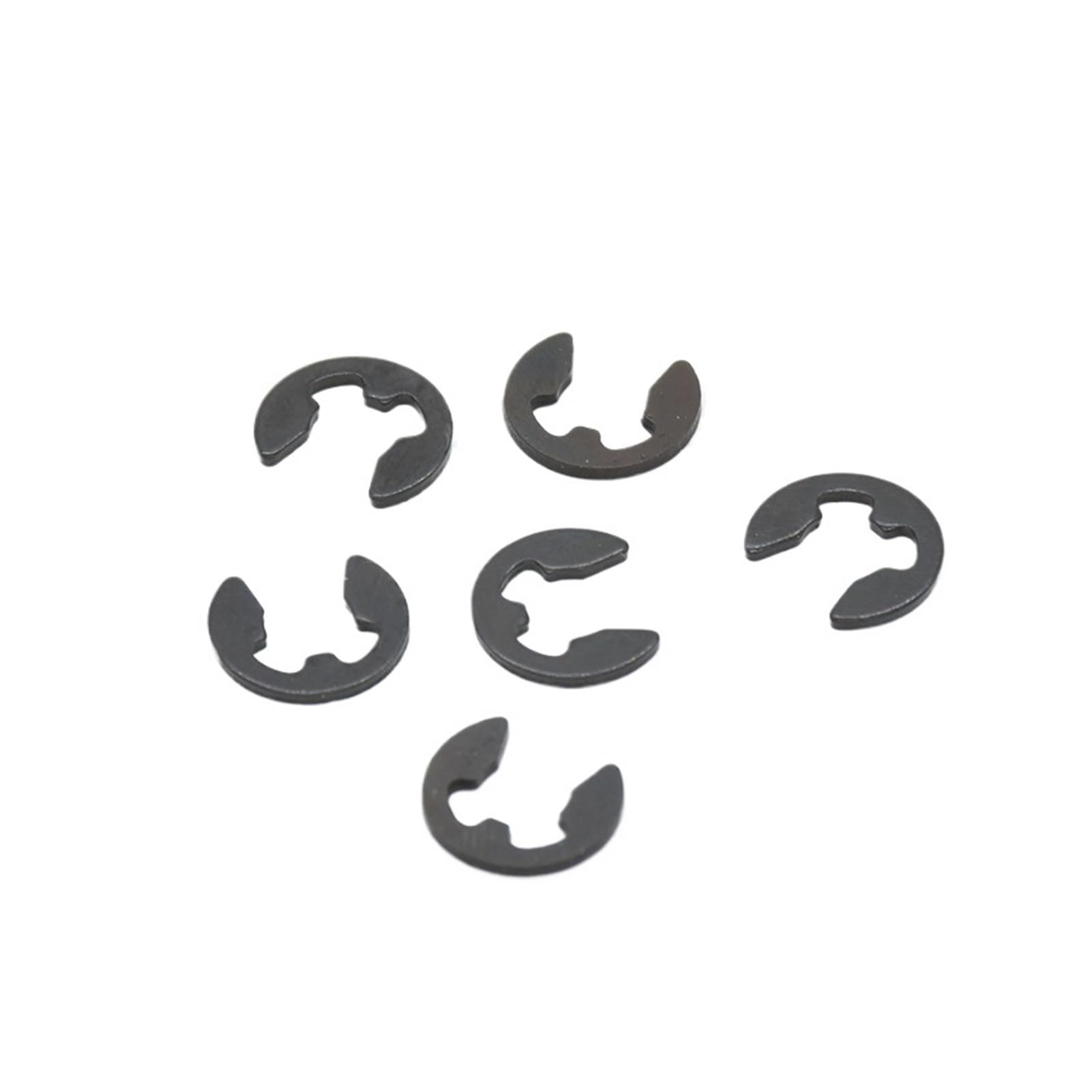 WHBFT 100Pcs DIN6799 M1.2-M8 6 Retaining Ring 65 Manganese Steel Circlip Sack Retainer E E-type Buckle-shaped Split Washers GB896 (Size : M6(100PCS))