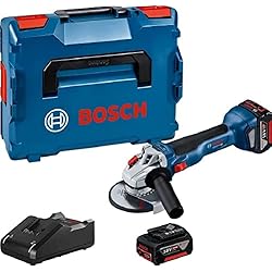 Bosch Professional 18V System GWS 18V-10 - Amoladora angular a batería (Brushless, Ø 125 mm, 9000 rpm, 2 baterías x 4.0 Ah, en L-BOXX)