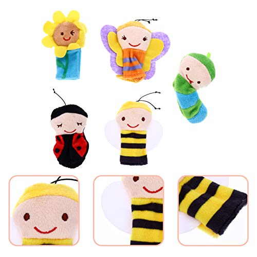 TOYANDONA 5 Pcs Fingpets de Dedo de Animais Fantoches de Mão de Abelha Brinquedos de Pelúcia Família