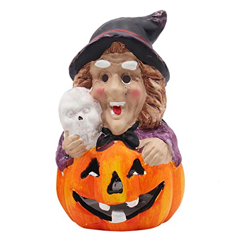 3D Table Lamp Pumpkin/Witch Lamps Halloween Nightclub Bar Scene Decoration Pumpkin Light Large Festival Decor Props for Halloween Party Decor Lamp Pumpkin Shape Funny Gift (Witch A)