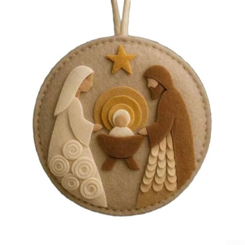 Maria Krippe 25 Filz-Ornament-Set mit Maria Jesus und Weisen Männern, Krippe für...