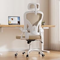 Ergonomischer Schreibtischstuhl aus Netzstoff mit Kopfstütze, bequemer Computer-Arbeitsstuhl mit hochklappbaren Armlehnen, verstellbare Lendenwirbelstütze für Büro, Arbeitszimmer, Schlafzimmer, – Ansicht 3
