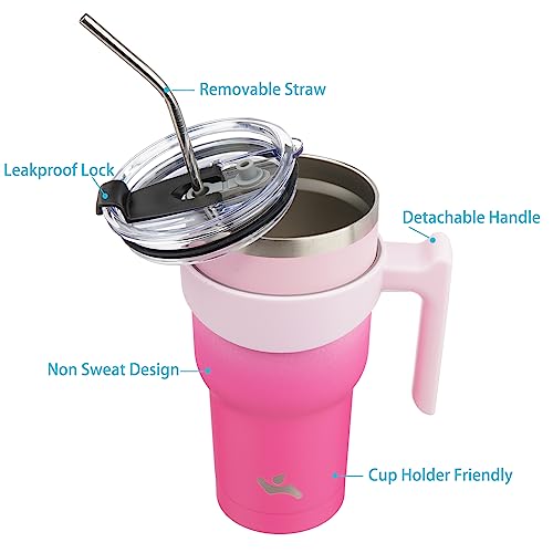 Image of Konokyo 30 oz Tumbler with Handle and Straw, Insulated Travel Mug
