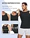 ZINMETER Men's Compression Shirt Slimming Tank Top Gynecomastia Shapewear Undershirt Tummy Control Body Shaper (1, Black, Small)