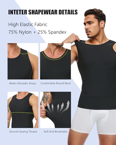 Men's Compression Shirt Slimming Tank Top Gynecomastia Shapewear Undershirt Tummy Control Body Shaper4