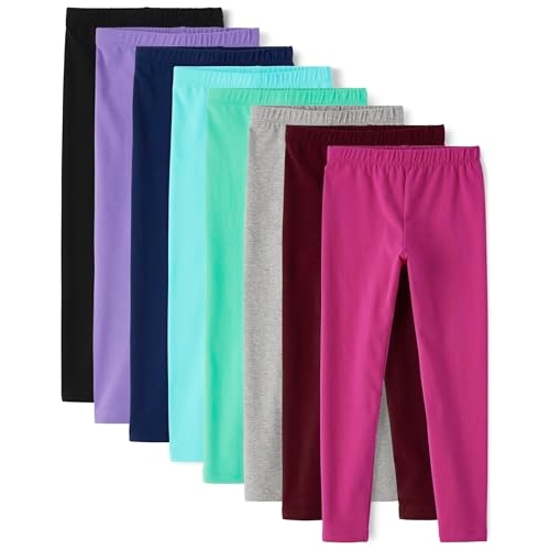 The Children's Place,Solid Color Leggings 8-Pack,Bay Breeze | Black | Fresh Peonies | GEM ...