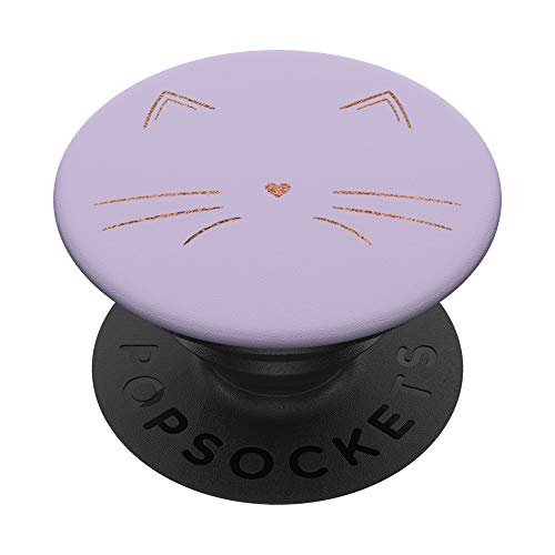 Rose Cat Face Light Pastel Purple PopSockets PopGrip: Swappable Grip for Phones & Tablets