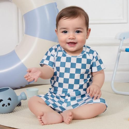 Toddler Boy Two Piece Swimsuit Short Sleeve Top Trunk Rashguard Swimwear Boy Sun Protection Beach Clothing2