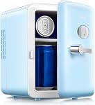 Reemix Mini Fridge, 4 Liter/6 Can Portable Cooler and Warmer Personal Refrigerator for Skin Care, Cosmetics, Beverage, Food,Great for Bedroom, Office, Car, Dorm (Aqua)