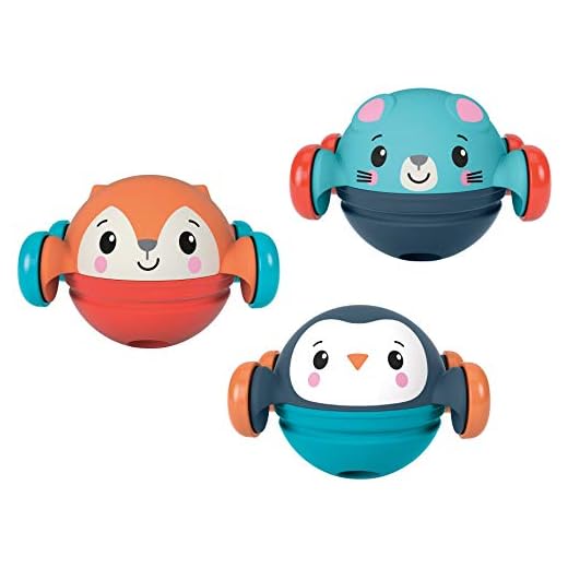 Fisher-Price Roll, Pop & Zoom Friends Gift Set, 3 Animal-Themed, Crawl-After Toy Vehicles for Infants Ages 9 Months and Older
