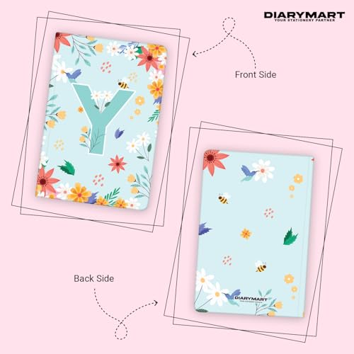 Image of Initial Y Premium Soft Bound Notebook Diary for Girls and Women (B6, 90 GSM, 160 Ruled Pages) Floral Design Notebook Journal Diary