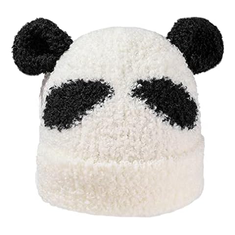 PengFaXin Women Hat Winter Warm Beanie Fleece Lined Earflaps Cute Panda Cap (White) Cover