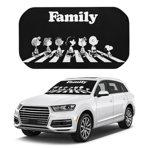 スヌーピー 車用 サンシェード 傘型 折り畳み式 フロントガラス用 車用パラソル 日焼け対策 日よけ 遮光 強力断熱 車内用品 UVカット 車中泊 プライバシー保護 取付け簡単 収納便利 収納ポーチ付き 133x73cm