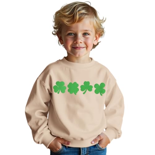 CM C&M WODRO Toddler Baby Boy Girl St. Patrick's Day Sweatshirt Clover Long Sleeve Shirt Lightweigtht Pullover Top